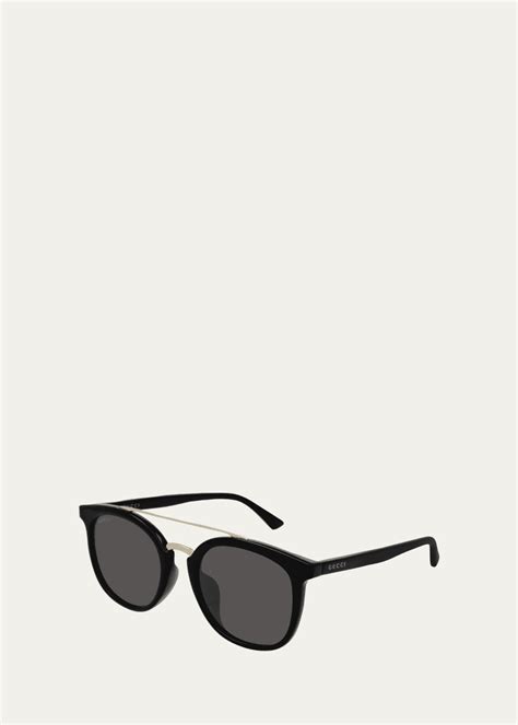 gucci men's turtle round keyhole sunglasses|Gucci.